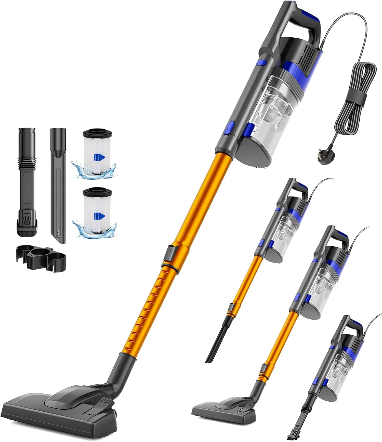 VACTechPro Cordless Vacuum Cleaner, 35KPa/45Mins Stick Vacuum, 6-in-1 Lightweight Powerful Handheld Vacuums with Detachable Battery, Anti-Tangled Upright Vacuum for Pet Hair Carpet Home Stair Car