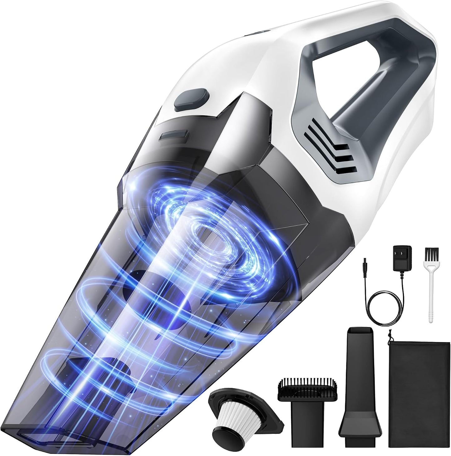 Handheld Vacuum Cleaner, Powerful Suction Portable Lightweight Hand Held Vacum Cordless with 25-30Mins Long Runtime Rechargeable Battery Quick Charge for Home Car Carpet Stairs Pet Hair Cleaning