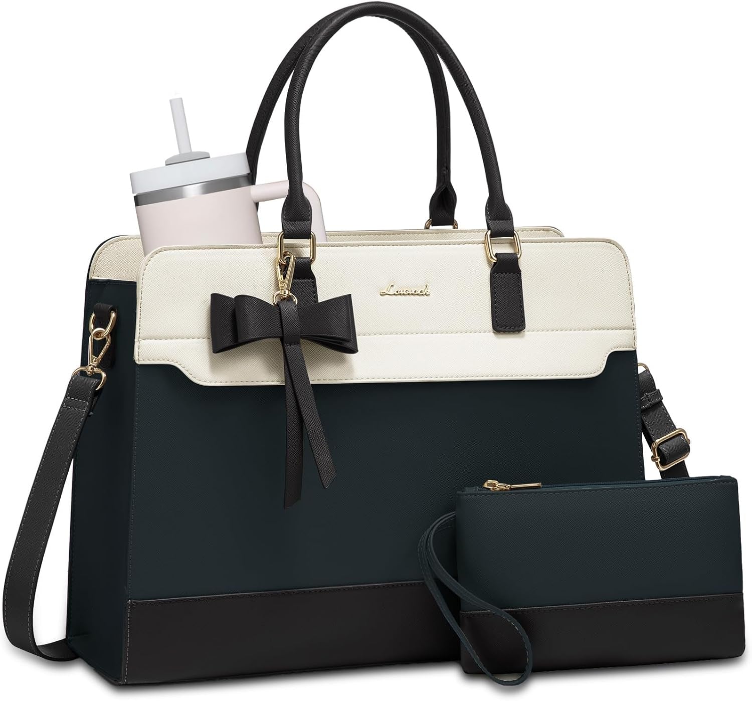 LOVEVOOK Women's Laptop Tote with Tumbler Pocket