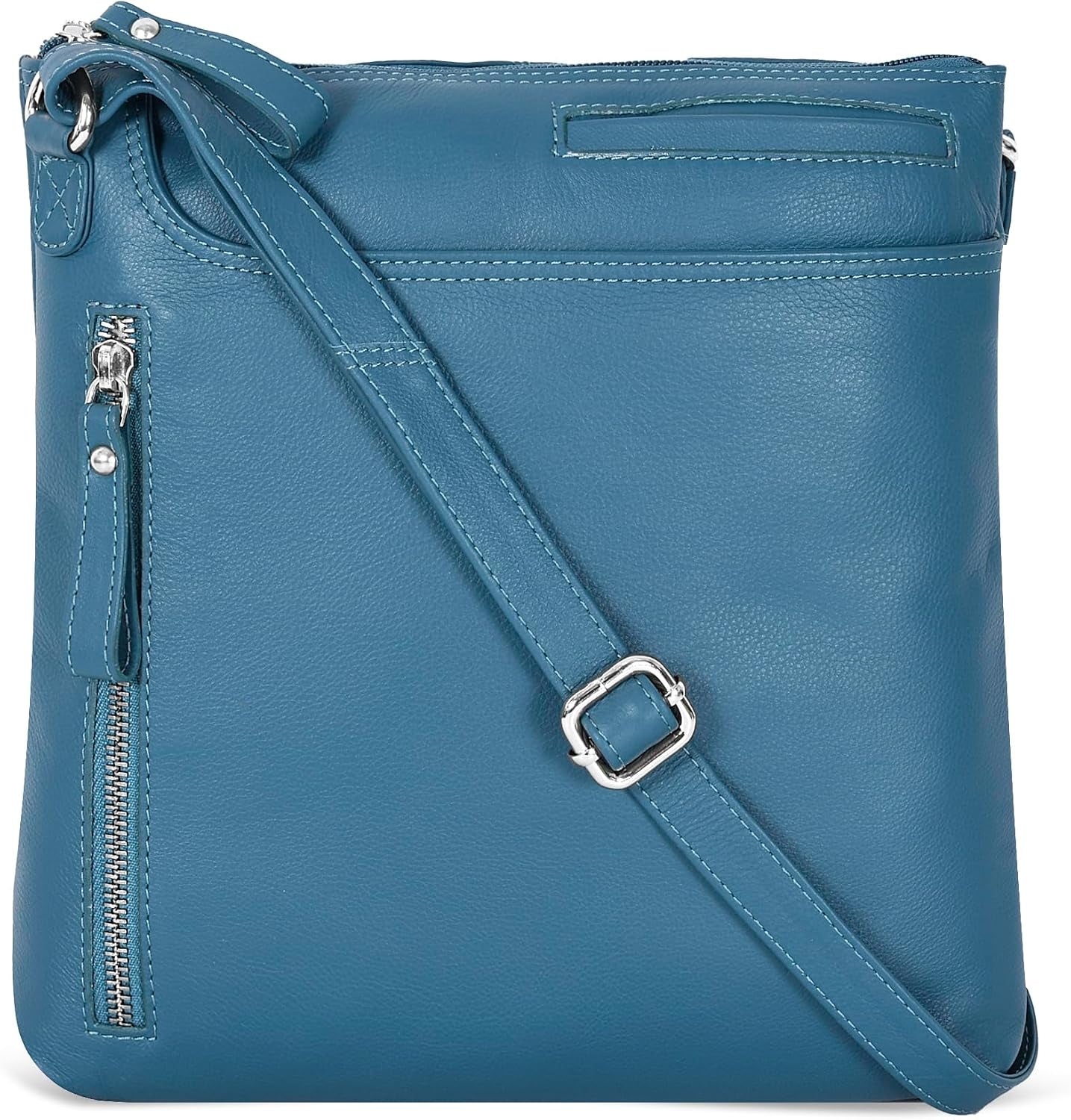 Oak Leathers Women's Genuine Leather Crossbody Bag in Smooth Orange
