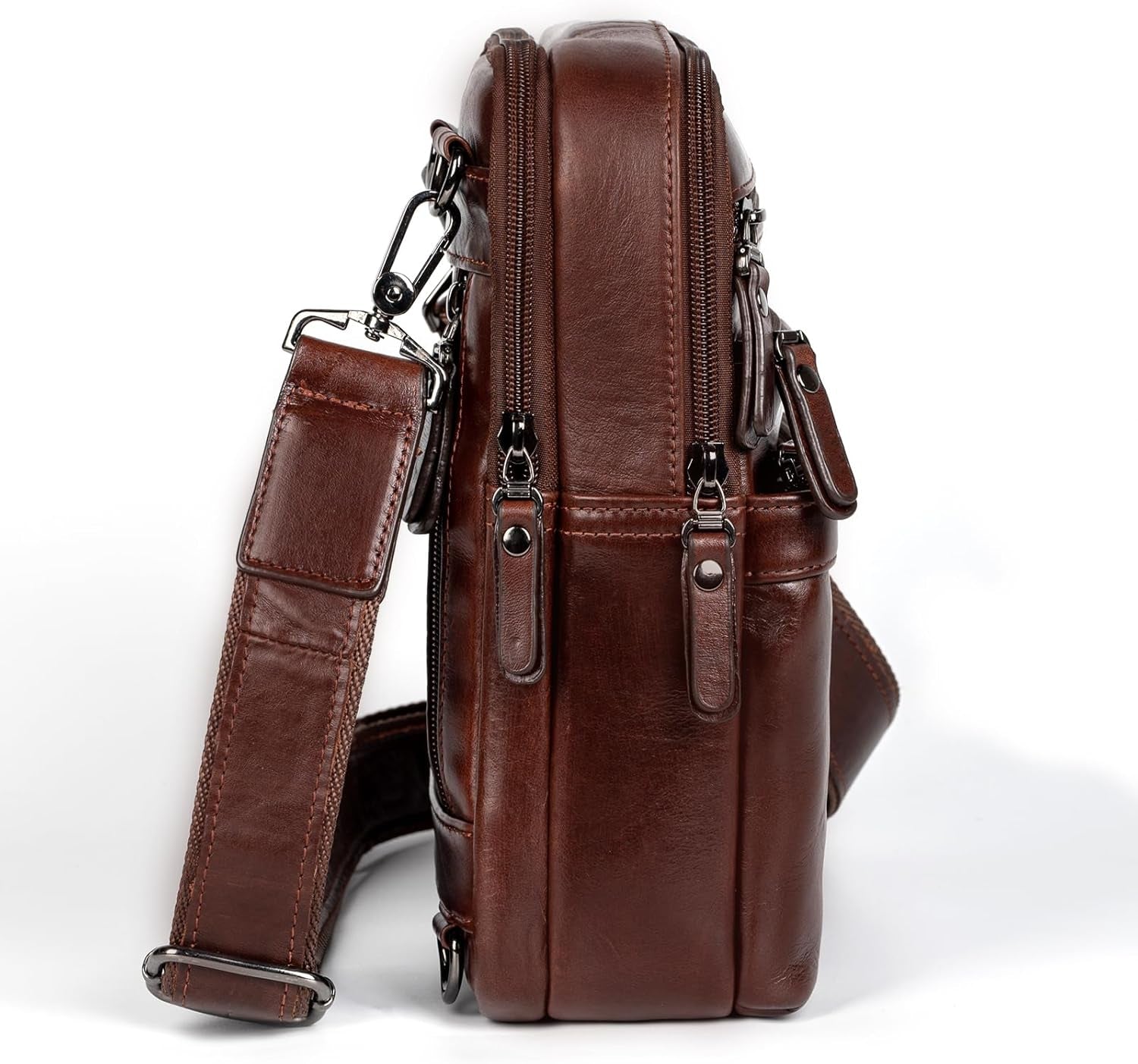 Ariscobull Men's Genuine Leather Messenger Sling Bag