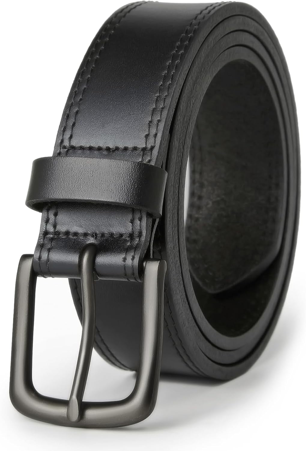 VATAN Men's Handmade Full-Grain Leather Belt – 35mm in B-Bourbon Brown (Double Stitch)