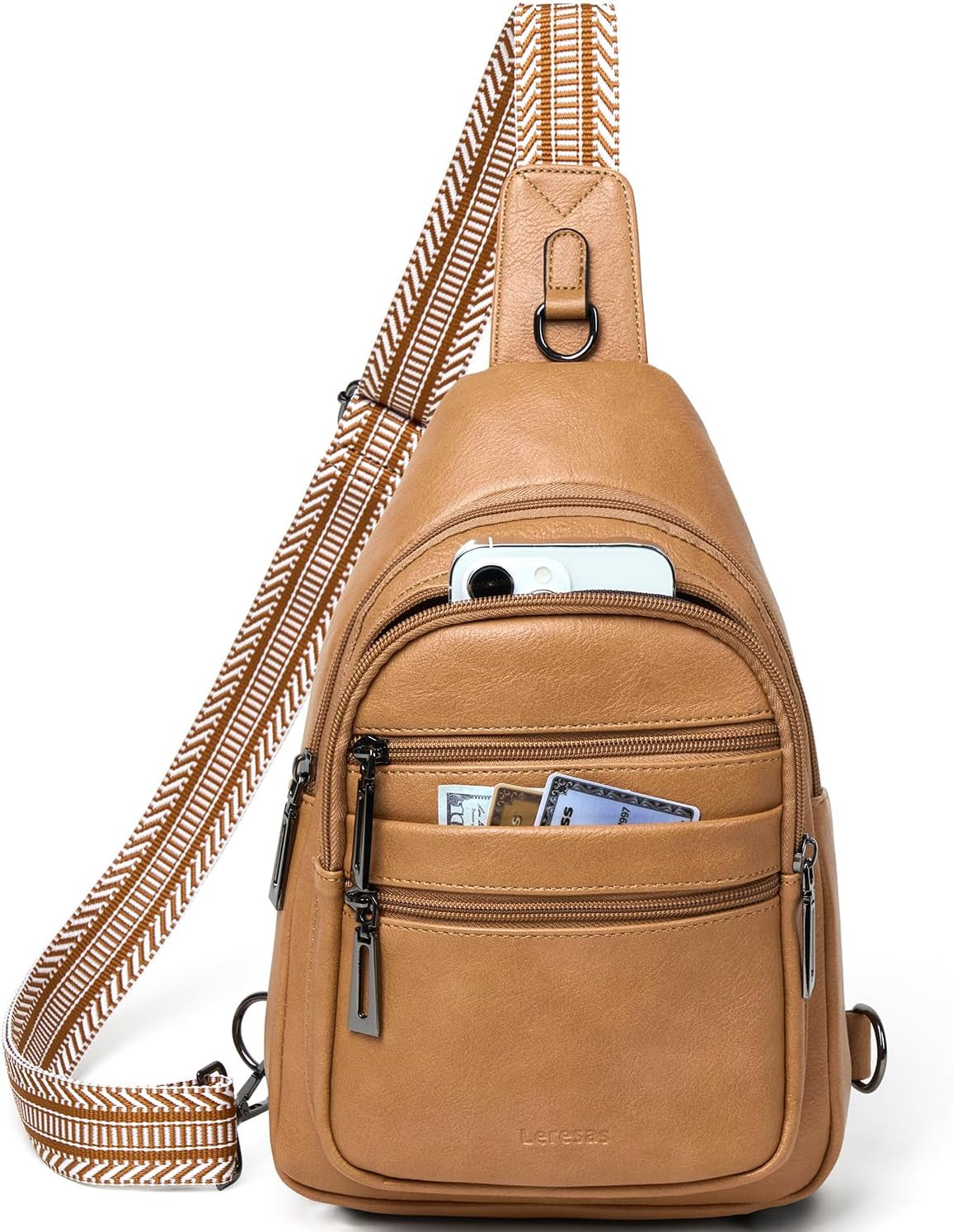 Leresas Women's Vegan Leather Sling Crossbody Bag
