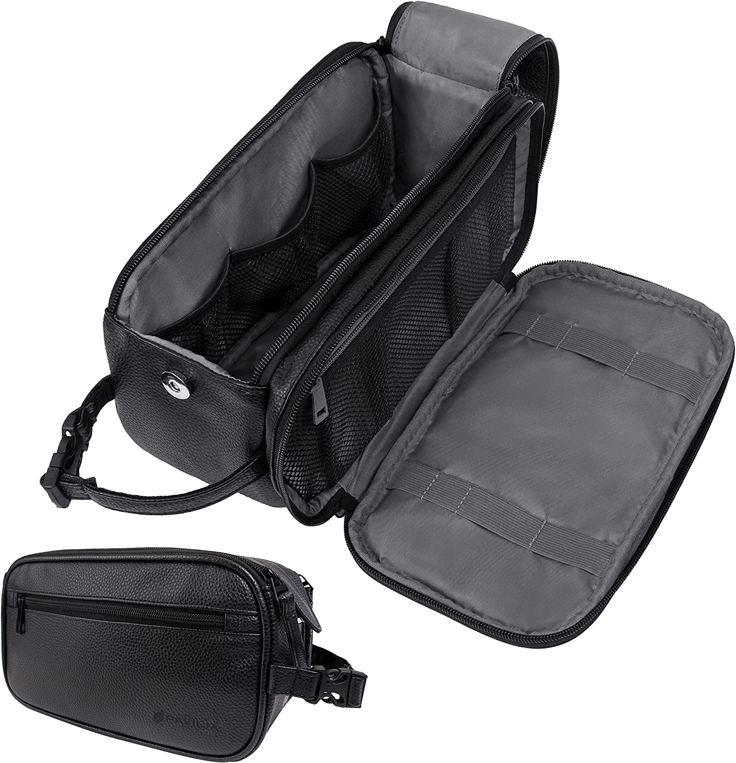 PAVILIA Men's PU Leather Toiletry Bag