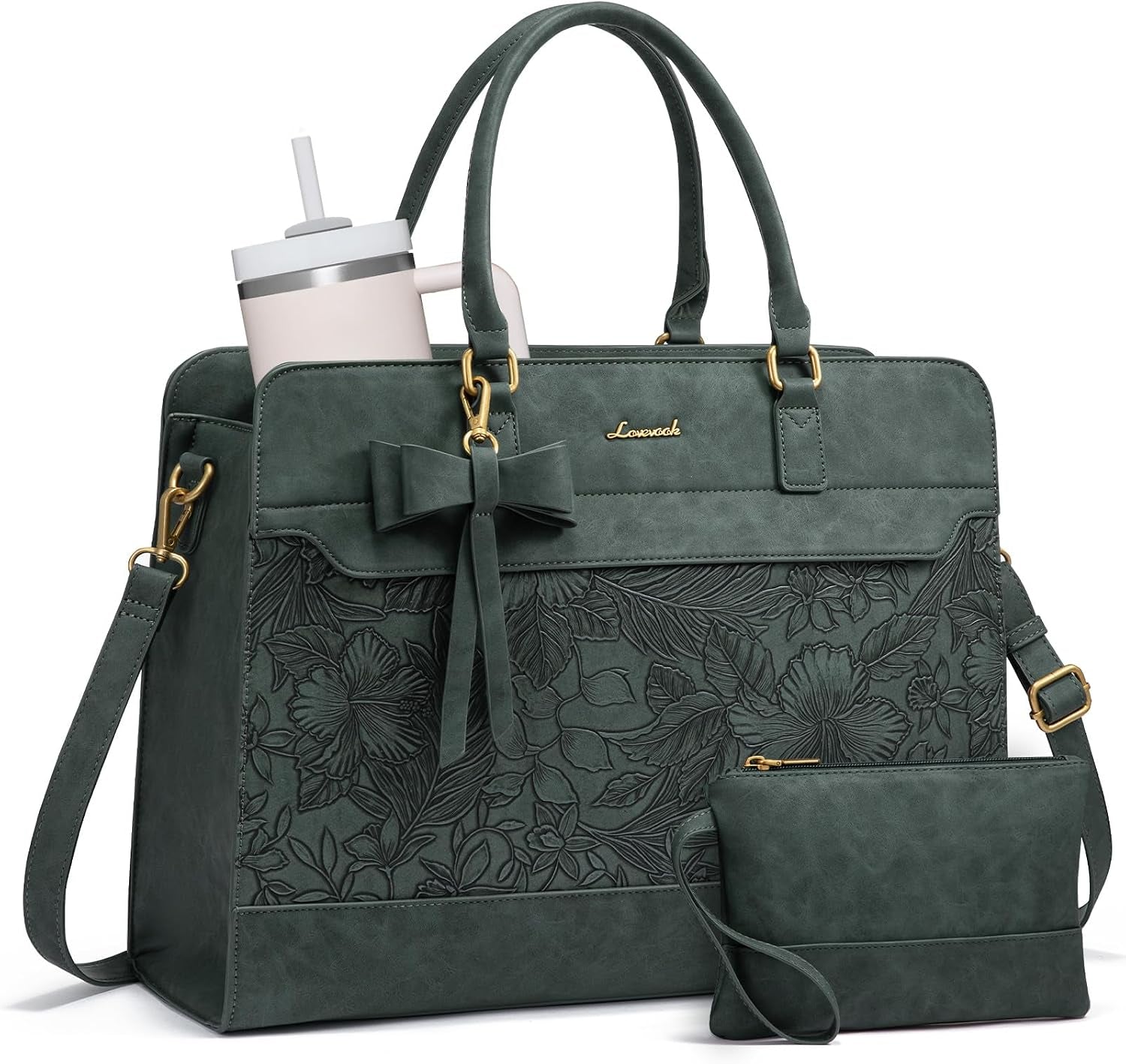 LOVEVOOK Women's Laptop Tote with Tumbler Pocket