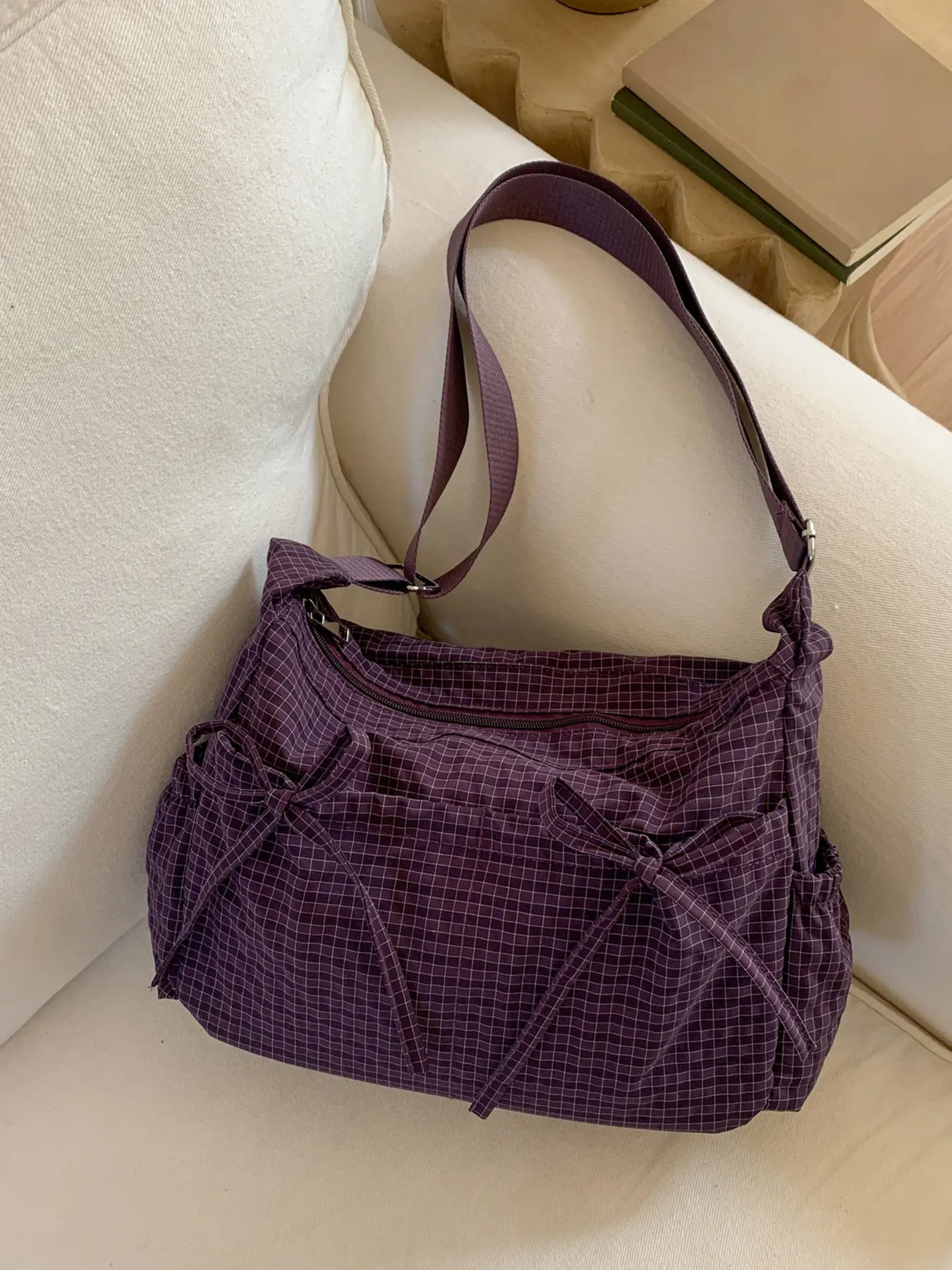 Niche Sweet Cool Stylish Simple, Versatile One-Shoulder Messenger Bag, Shoulder Strap Messenger Bag with Adjustable Personality, Retro Plaid One-Shoulder Underarm Bag, Casual and Everyday Suitable for Shopping and Dating, Etc.