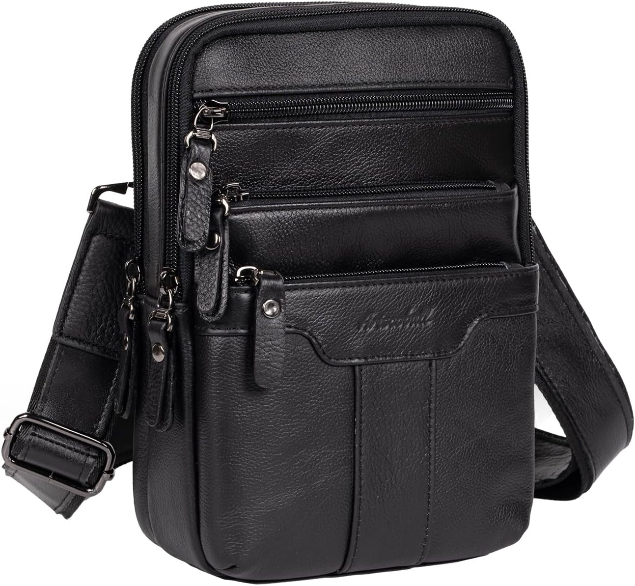 Ariscobull Men's Genuine Leather Messenger Sling Bag