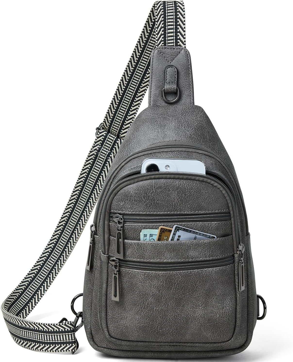 Leresas Women's Vegan Leather Sling Crossbody Bag