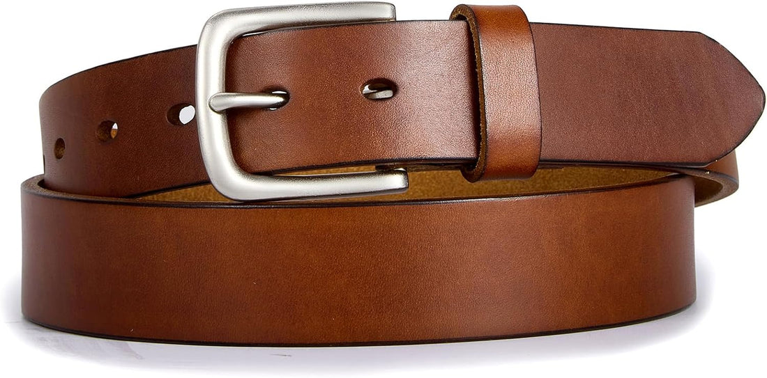 VATAN Men's Handmade Full-Grain Leather Belt – 35mm in A-Tan