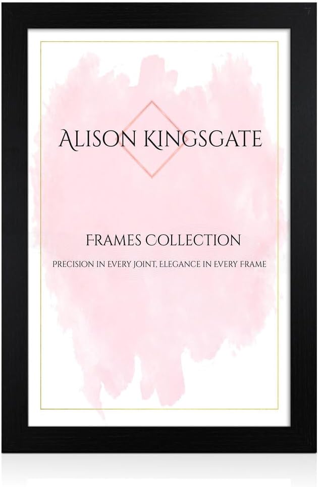 Alison Kingsgate Modern Black Picture Frame for Photos & Posters - 100X70CM | Engineered Wood, Shatterproof Perspex Front, Ideal for Wall Art Display, Documents, Certificate & Home Décor