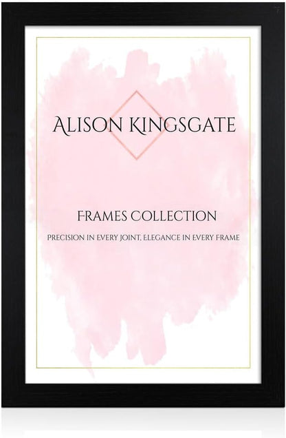 Alison Kingsgate Modern Black Picture Frame for Photos & Posters - 100X70CM | Engineered Wood, Shatterproof Perspex Front, Ideal for Wall Art Display, Documents, Certificate & Home Décor