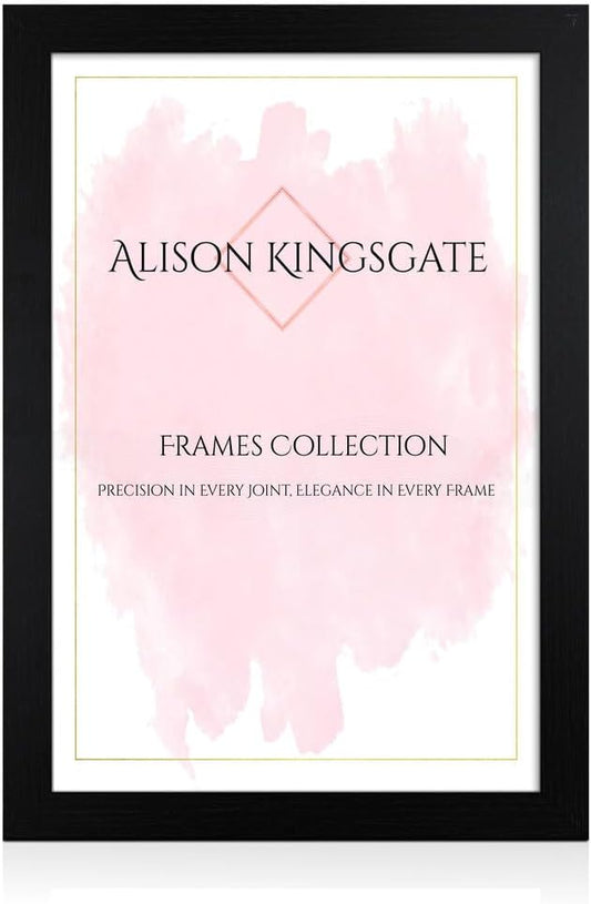 Alison Kingsgate Modern Black Picture Frame for Photos & Posters - 100X70CM | Engineered Wood, Shatterproof Perspex Front, Ideal for Wall Art Display, Documents, Certificate & Home Décor