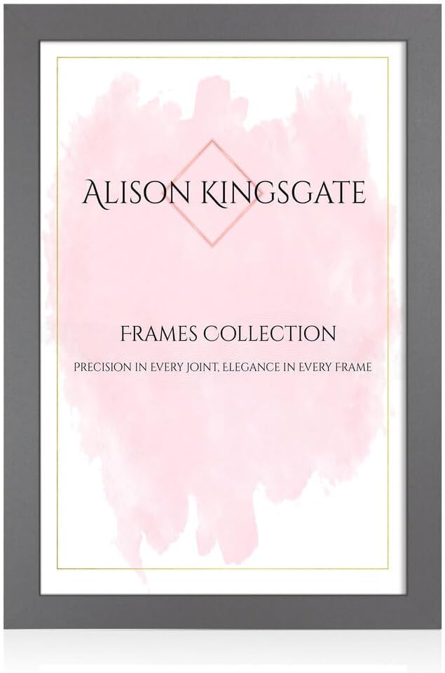 Alison Kingsgate Modern Black Picture Frame for Photos & Posters - 100X70CM | Engineered Wood, Shatterproof Perspex Front, Ideal for Wall Art Display, Documents, Certificate & Home Décor