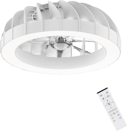 Ateroll Ceiling Fans with Lights, 46CM RGB Fan Ceiling Lights with Remote Control, 6 Speeds Quiet Fan with Timer and Memory, 3000K-6500K Dimmable LED Modern Fan Light for Bedroom Kitchen Living Room