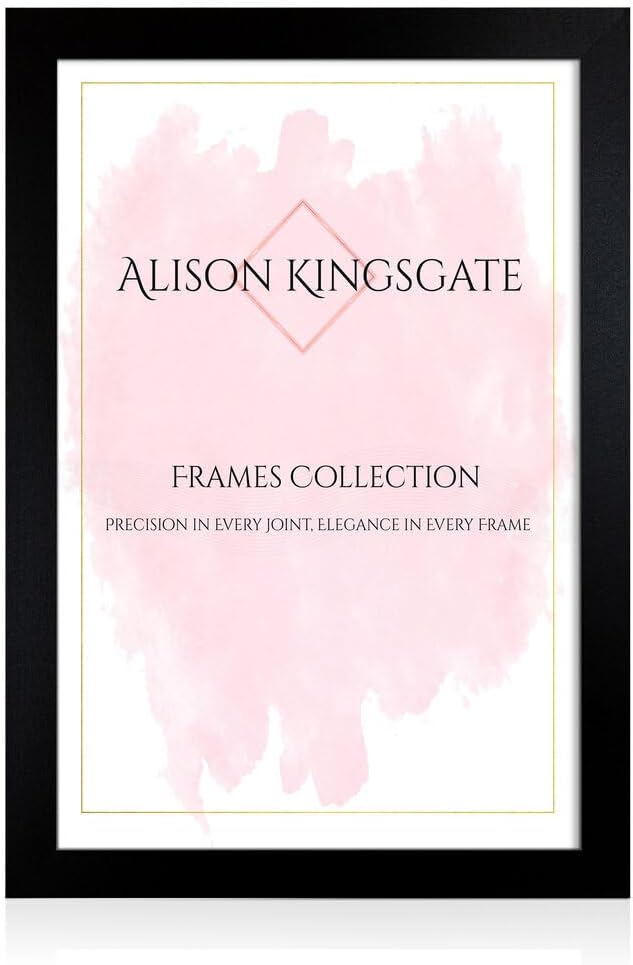 Alison Kingsgate Modern Black Picture Frame for Photos & Posters - 100X70CM | Engineered Wood, Shatterproof Perspex Front, Ideal for Wall Art Display, Documents, Certificate & Home Décor