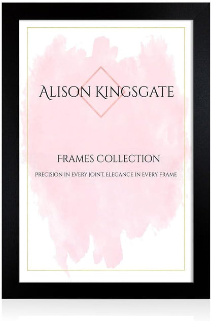 Alison Kingsgate Modern Black Picture Frame for Photos & Posters - 100X70CM | Engineered Wood, Shatterproof Perspex Front, Ideal for Wall Art Display, Documents, Certificate & Home Décor