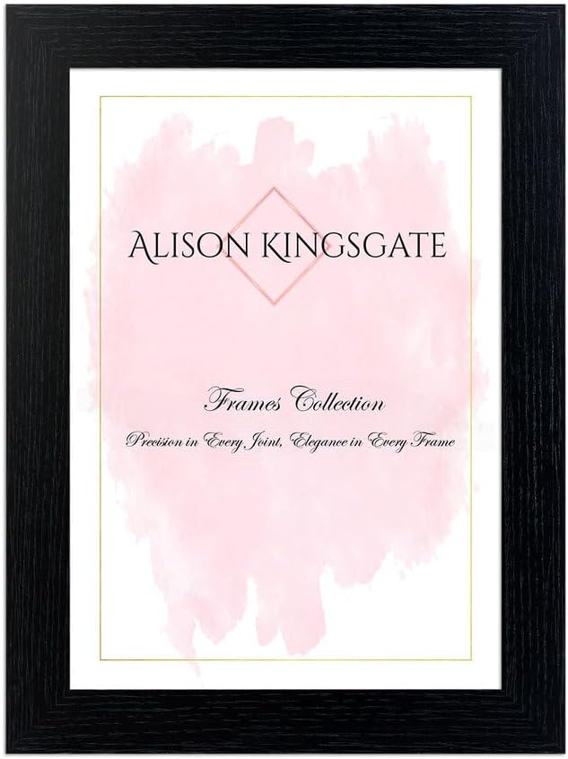 Alison Kingsgate Modern Black Picture Frame for Photos & Posters - 100X70CM | Engineered Wood, Shatterproof Perspex Front, Ideal for Wall Art Display, Documents, Certificate & Home Décor