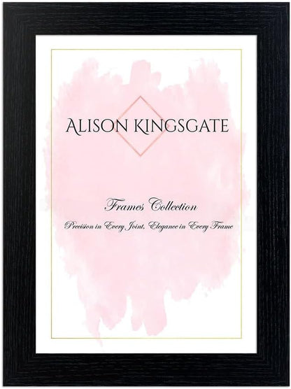 Alison Kingsgate Modern Black Picture Frame for Photos & Posters - 100X70CM | Engineered Wood, Shatterproof Perspex Front, Ideal for Wall Art Display, Documents, Certificate & Home Décor