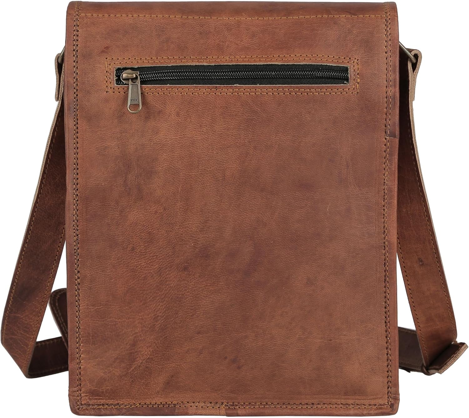 KomalC Full-Grain Leather 11-Inch Messenger Bag
