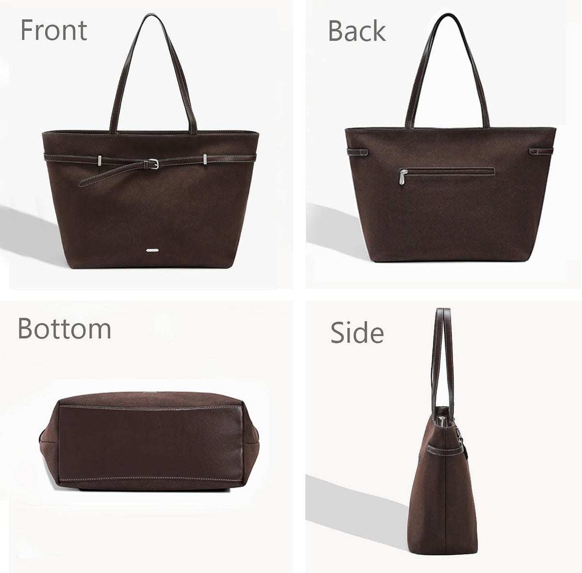 David Jones Large Suede Tote Bag – A4 & 13-Inch Laptop