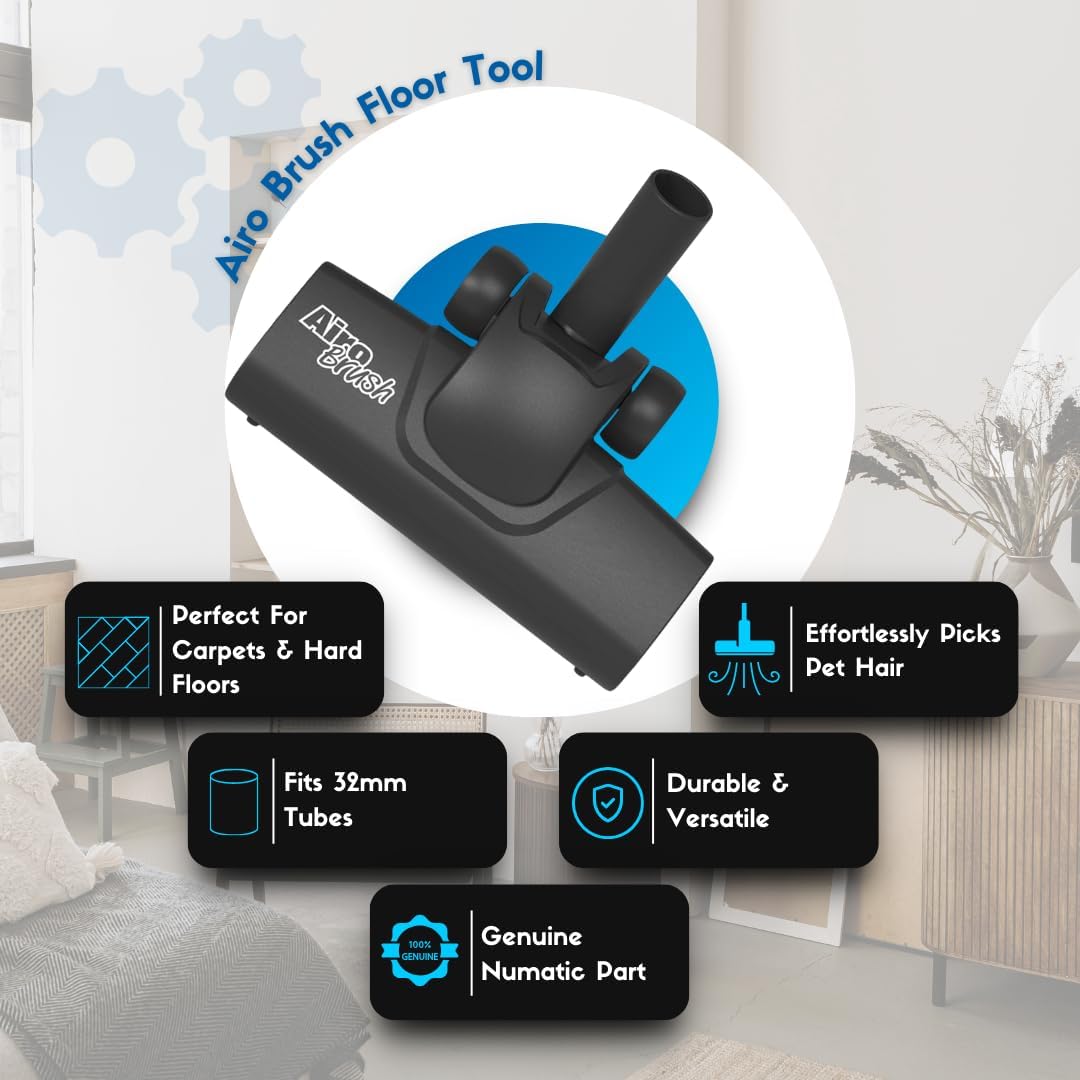 Genuine Numatic Henry Easy Ride Airo Brush Floor Head Black Perfect for Hard Floors & Carpet attachment 907424 909553 for all 32mm Henry Vacuum Cleaners 6 Months Warranty