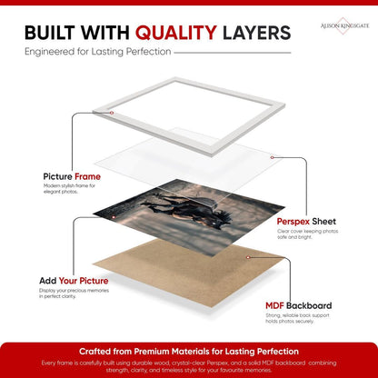 Alison Kingsgate Modern Black Picture Frame for Photos & Posters - 100X70CM | Engineered Wood, Shatterproof Perspex Front, Ideal for Wall Art Display, Documents, Certificate & Home Décor