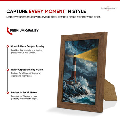 Alison Kingsgate Modern Black Picture Frame for Photos & Posters - 100X70CM | Engineered Wood, Shatterproof Perspex Front, Ideal for Wall Art Display, Documents, Certificate & Home Décor