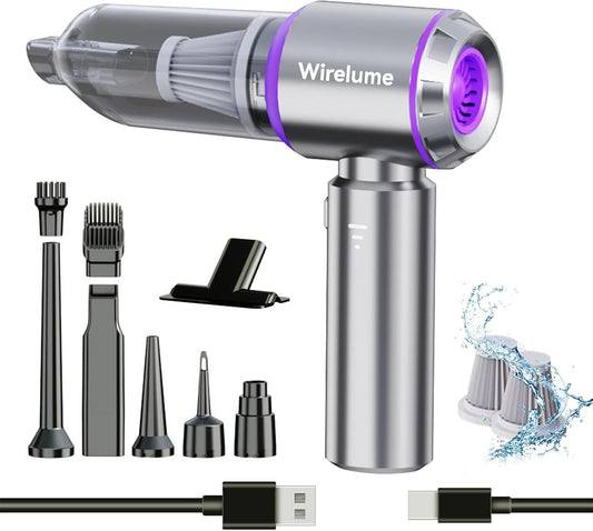 Handheld Car Vacuum Cleaner Cordless Powerful 22000Pa Strong Cyclonic Suction Blowing Brushless Motor Portable Rechargable Lightweight for Pet Hair Vehicle Home Office Purple