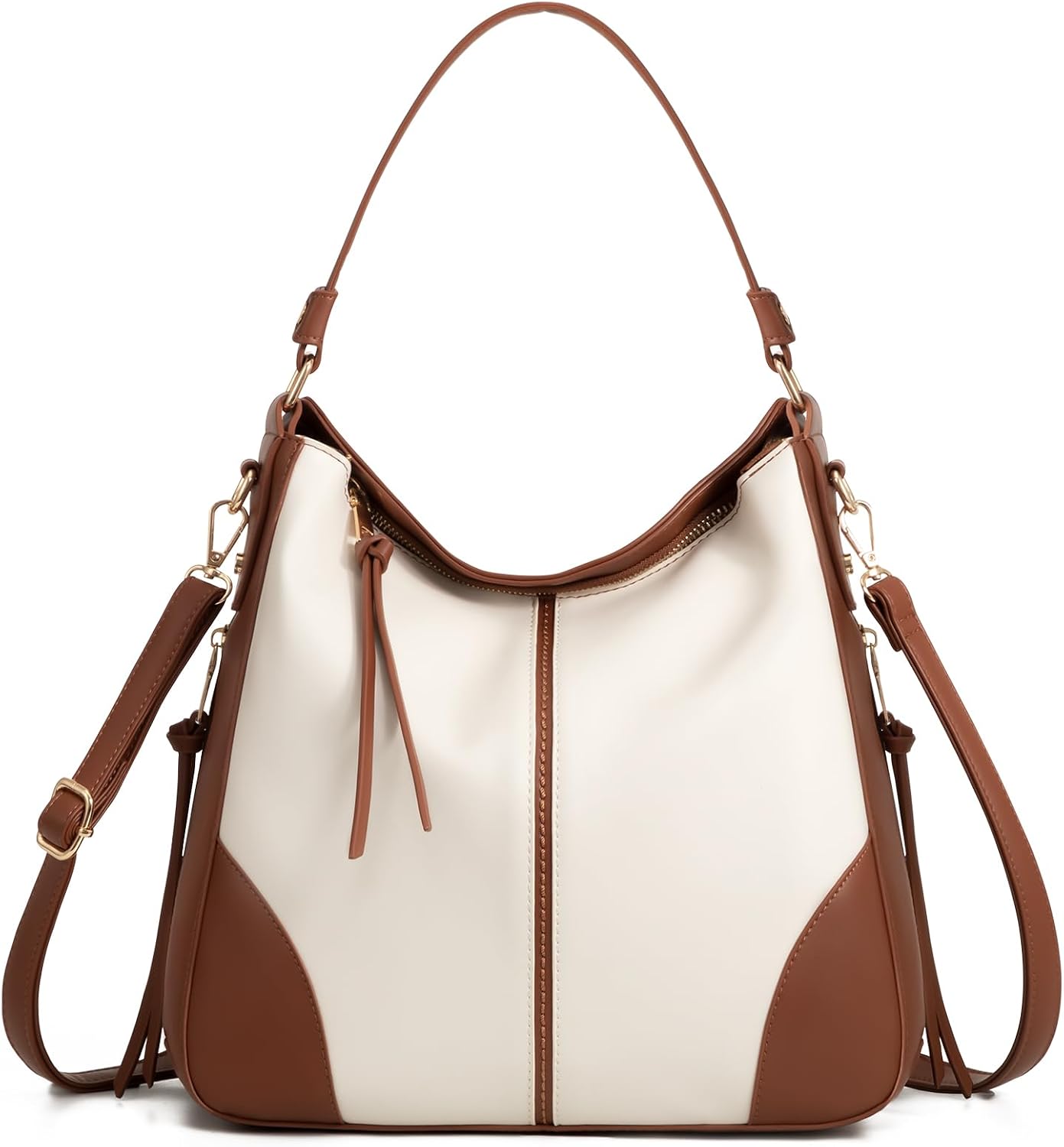 Realer Women's Faux Leather Hobo Crossbody Bag in Medium-12.4 Inch