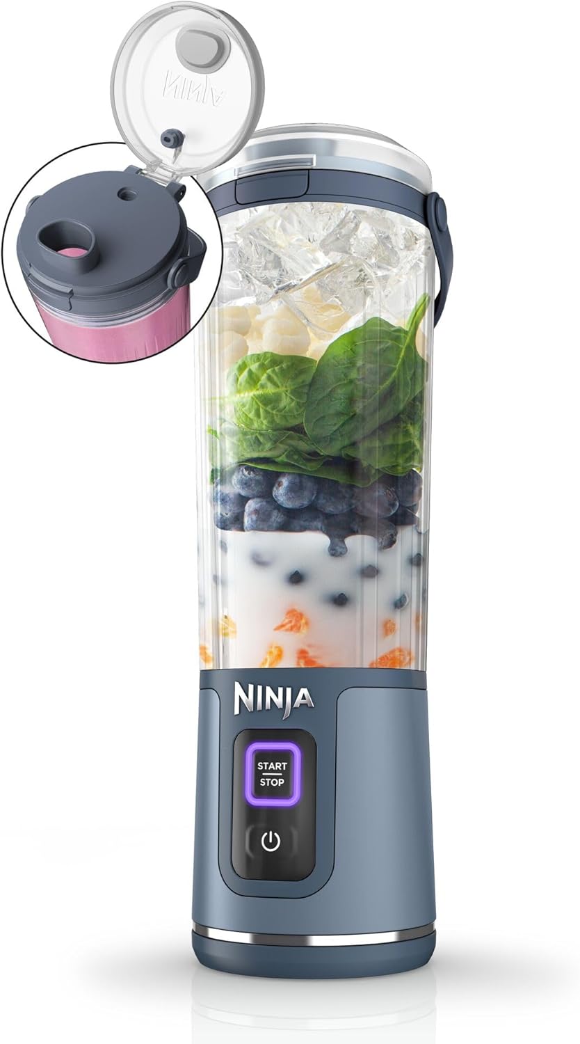 Ninja Blast Portable Blender, 530ml, Leakproof Lid & Sip Spout, Powerful Cordless Mini Blender, Rechargeable, Portable Smoothies, Protein Shakes, Blends Ice & Frozen Fruit, Forest Green, BC151UKEM
