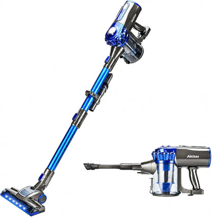 Akitas V8 3-in-1 Cordless Hoover Vacuum Cleaner Handheld & Upright Lightweight 22.2 V 150 W, Rechargeable Lithium Battery for Floors Carpets and Pet Hair