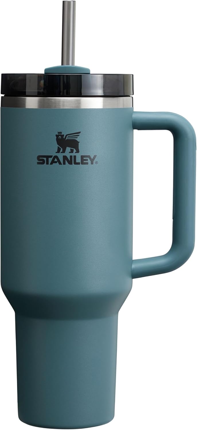 STANLEY 1913 Quencher H2.0 Flowstate Tumbler 1.2L - Cold for 11 Hours - Iced for 48 Hours - Metal Water Bottle with Straw, Handle and Lid - Dishwasher Safe - Travel Mug for Cold Drinks - Azure | Cold For 11 Hours - Iced For 48 Hours - Stainless Steel Tumb