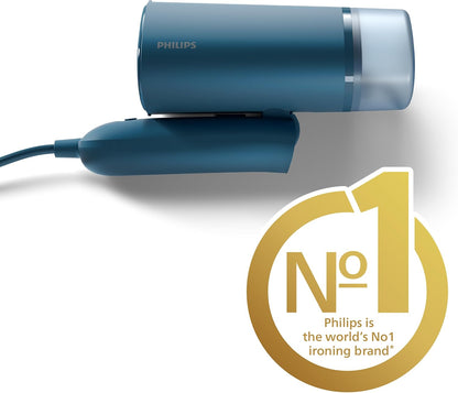 Philips 3000 Series Handheld Garment Steamer — Ready to use in seconds; Fast 20 g/min Steam; Best Travel Companion; 100 ml Tank — Blue — STH3000/26