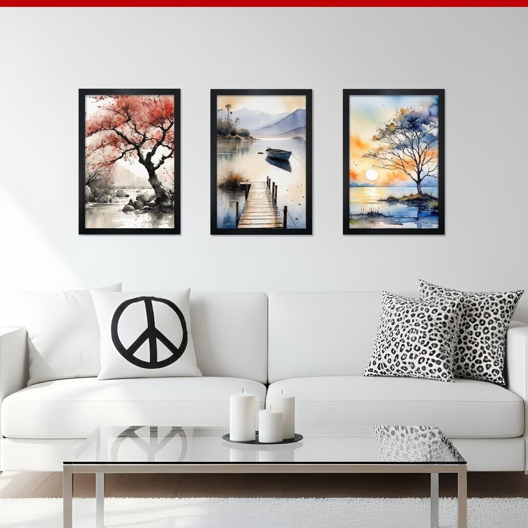 Alison Kingsgate Modern Black Picture Frame for Photos & Posters - 100X70CM | Engineered Wood, Shatterproof Perspex Front, Ideal for Wall Art Display, Documents, Certificate & Home Décor