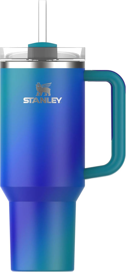 STANLEY 1913 Quencher H2.0 Flowstate Tumbler 1.2L - Cold for 11 Hours - Iced for 48 Hours - Metal Water Bottle with Straw, Handle and Lid - Dishwasher Safe - Travel Mug for Cold Drinks - Azure | Cold For 11 Hours - Iced For 48 Hours - Stainless Steel Tumb
