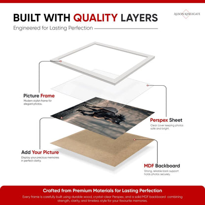 Alison Kingsgate Modern Black Picture Frame for Photos & Posters - 100X70CM | Engineered Wood, Shatterproof Perspex Front, Ideal for Wall Art Display, Documents, Certificate & Home Décor