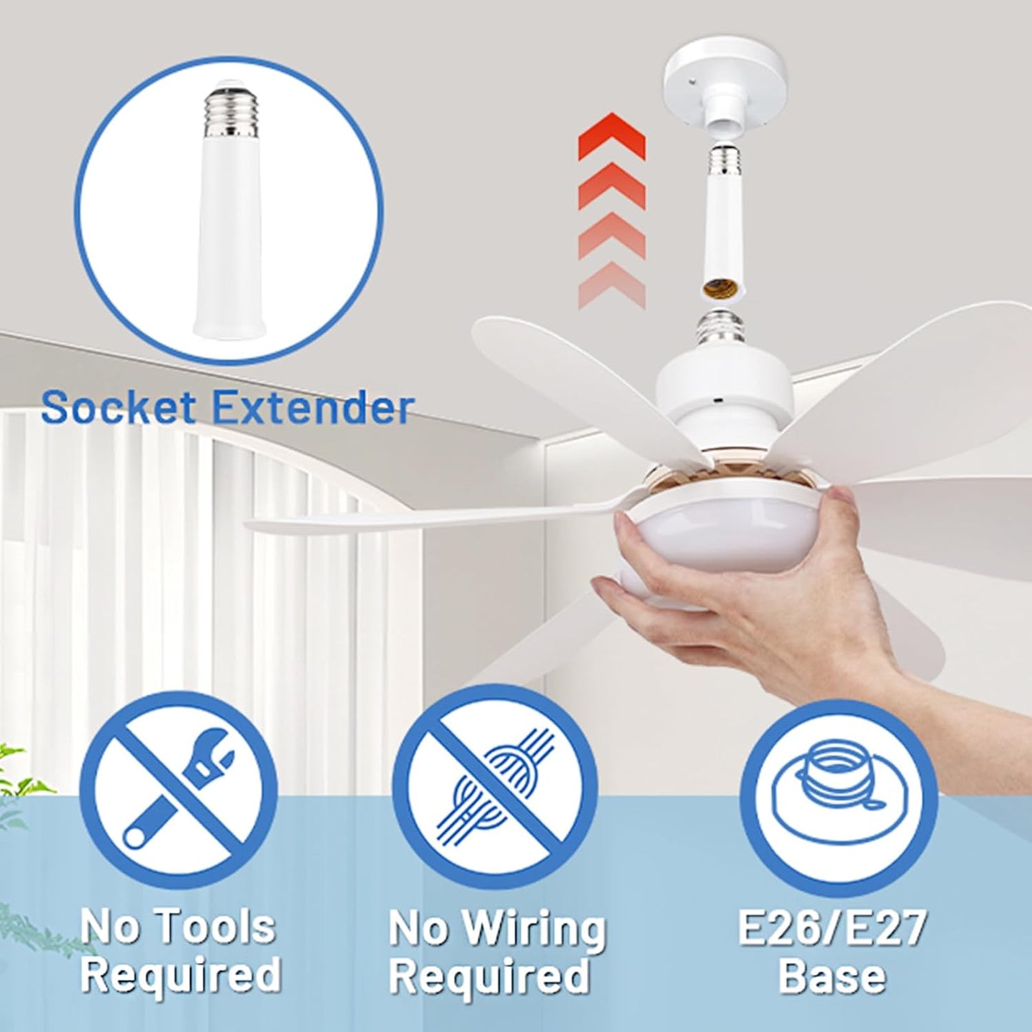 52CM Ceiling Fans with Lights and Remote Control, 40W E27 Screw-In Light Bulb Fan with 3 Speeds & 3 Color, Timer Function, Dimmable 3000K-6500K, Ceiling Fan Light for Bedroom, Living Room, Kitchen
