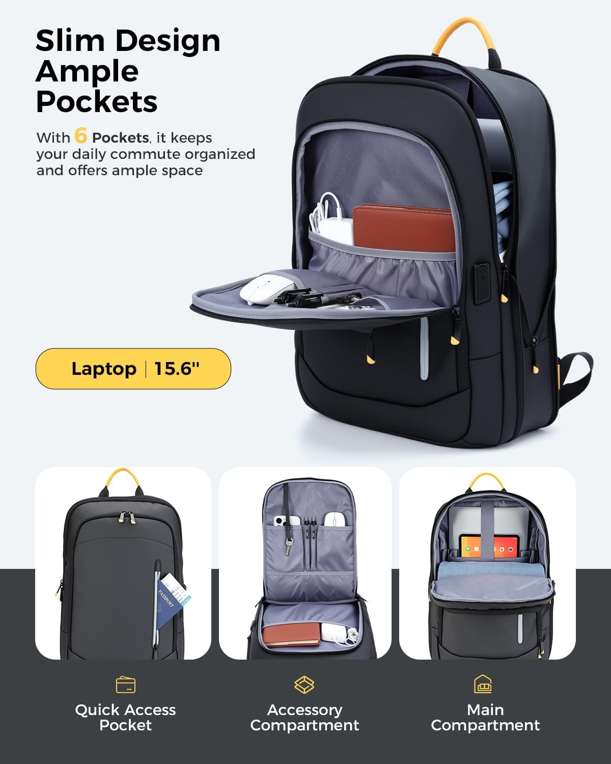 Expandable Laptop Backpack – USB Charging & Travel Design
