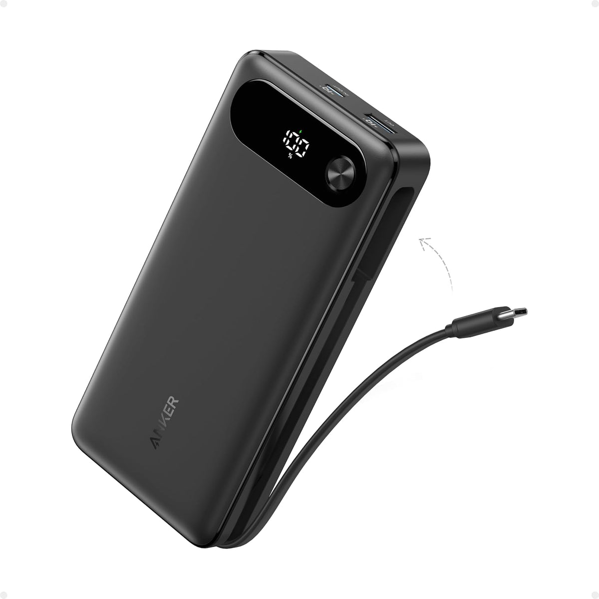 Anker 20,000mAh Power Bank with Built-In USB-C Cable – 87W