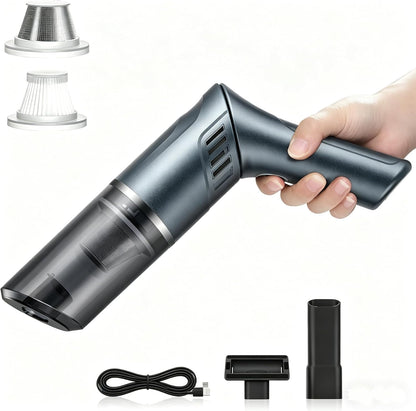 4-in-1 Handheld Vacuum Cleaner 22000Pa,6000mAh Cordless Car Vacuum cleaner with 130,000 RPM Brushless Motor,Upgraded Dust Cup & LED Display,Blow/Inflate/Deflate Function for Home Car Cleaning