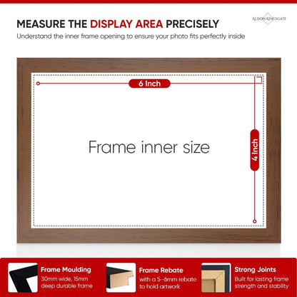 Alison Kingsgate Modern Black Picture Frame for Photos & Posters - 100X70CM | Engineered Wood, Shatterproof Perspex Front, Ideal for Wall Art Display, Documents, Certificate & Home Décor