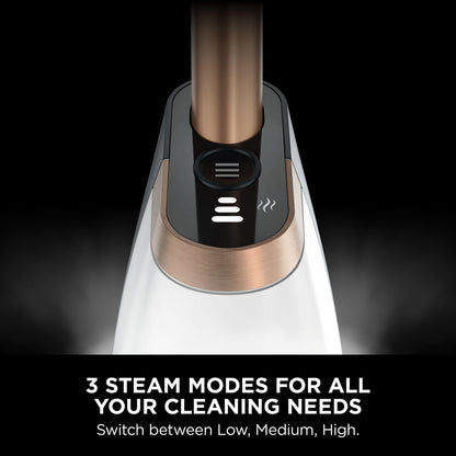 Shark SteamSpot with Steam Blaster Technology for Hard Floors, Lightweight steam mop Chemical-Free Cleaning, Removable water tank, Inc. 2x machine-washable Dirt Grip pads, White & Poly Copper S2001UK