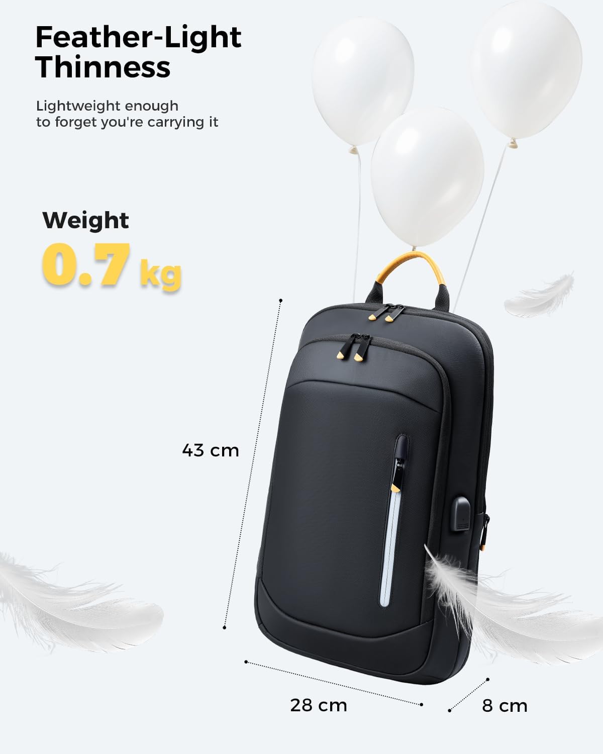 Expandable Laptop Backpack – USB Charging & Travel Design