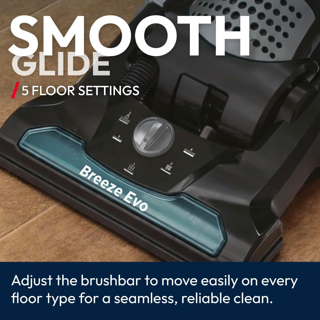 Hoover Breeze EVO Pets Upright Vacuum Cleaner, 850w Lightweight Corded Bagless Pet Hair Vacuum, 3L Bin, 4.5m Hose, Pet Tool, Long Reach for Carpets Hard Floors Stairs [TH31B002001]