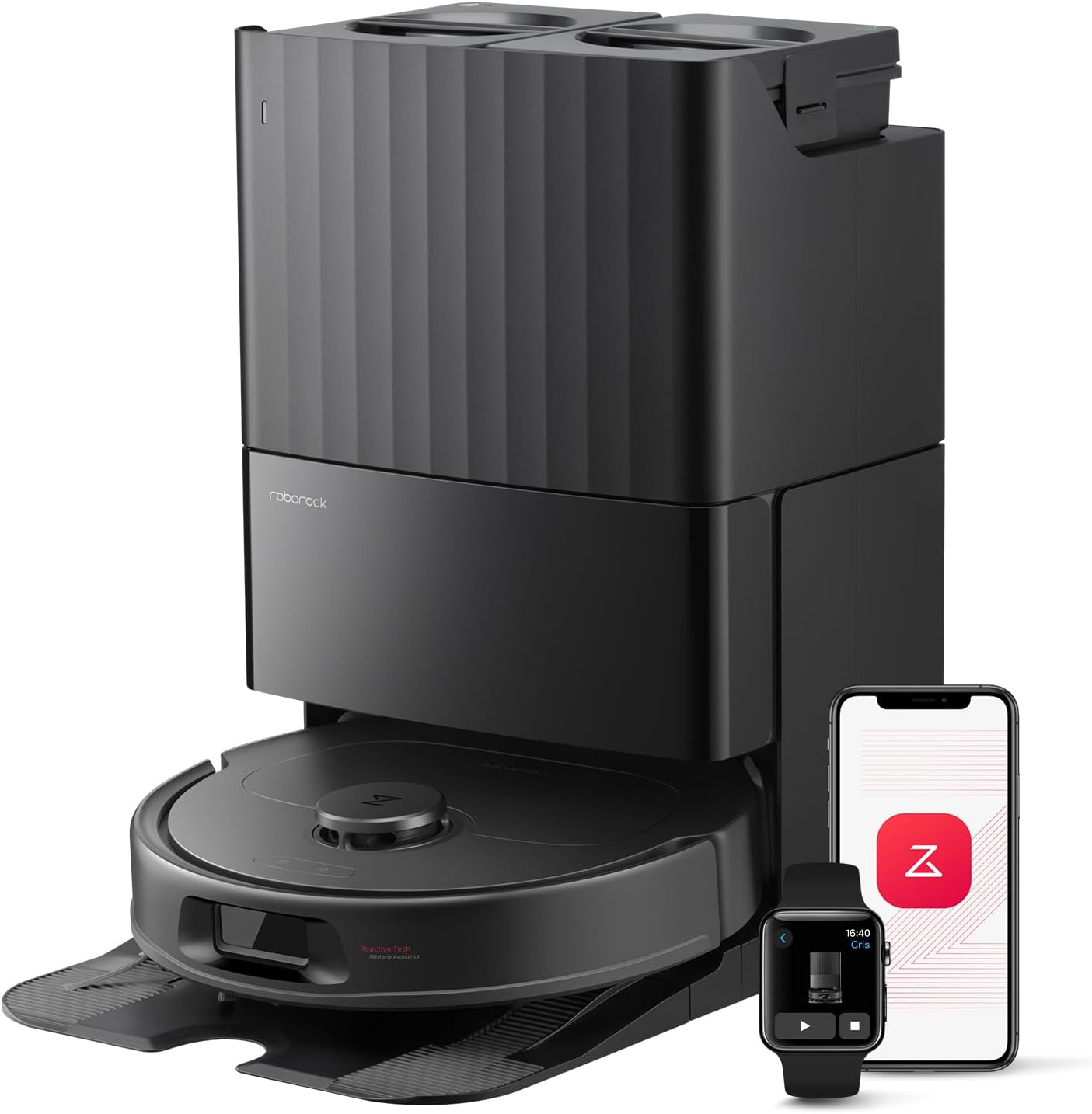 roborock Qrevo Series Robot Vacuum Cleaner with Mop, 10,000Pa Suction, Upgraded from Qrevo S, Dual Anti-Tangle Brushes, Smart Obstacle Avoidance, Auto Mop Washing&Drying, All-in-One Dock,White(QV 35S)