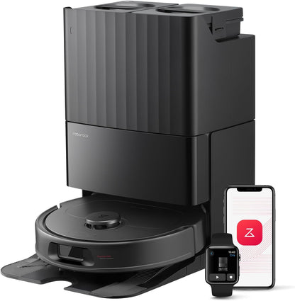 roborock Qrevo Series Robot Vacuum Cleaner with Mop, 10,000Pa Suction, Upgraded from Qrevo S, Dual Anti-Tangle Brushes, Smart Obstacle Avoidance, Auto Mop Washing&Drying, All-in-One Dock,White(QV 35S)