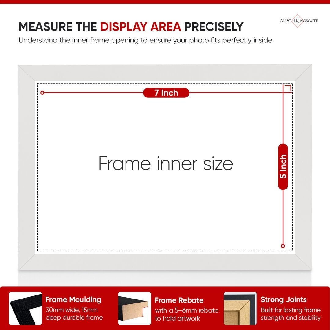 Alison Kingsgate Modern Black Picture Frame for Photos & Posters - 100X70CM | Engineered Wood, Shatterproof Perspex Front, Ideal for Wall Art Display, Documents, Certificate & Home Décor