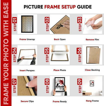 Alison Kingsgate Modern Black Picture Frame for Photos & Posters - 100X70CM | Engineered Wood, Shatterproof Perspex Front, Ideal for Wall Art Display, Documents, Certificate & Home Décor