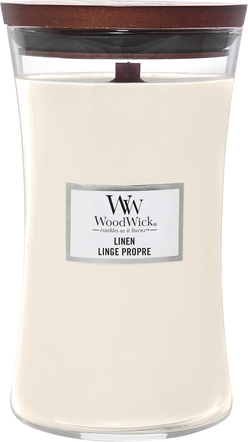 WoodWick Medium Hourglass Scented Candle | White Tea & Jasmine | with Crackling Wick | Burn Time: Up to 60 Hours | Gifts for Women