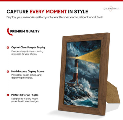 Alison Kingsgate Modern Black Picture Frame for Photos & Posters - 100X70CM | Engineered Wood, Shatterproof Perspex Front, Ideal for Wall Art Display, Documents, Certificate & Home Décor